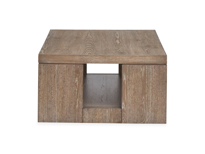 Bukley 50\" Eclectic Rectangular Wood Coffee Table with Bottom Shelf and Casters - Spiced 