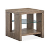 Bukley 24\" Eclectic Rectangular Wood End Table with Two Shelves - Spiced Brown