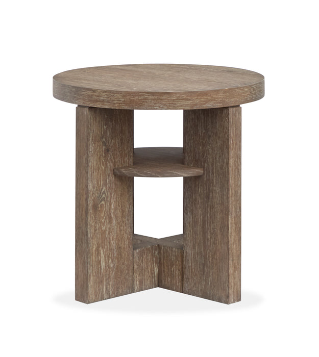 Bukley 24\" Eclectic Round Wood End Table with Shelf - Spiced Brown