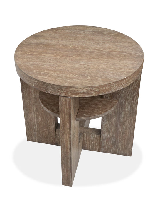 Bukley 24\" Eclectic Round Wood End Table with Shelf - Spiced Brown