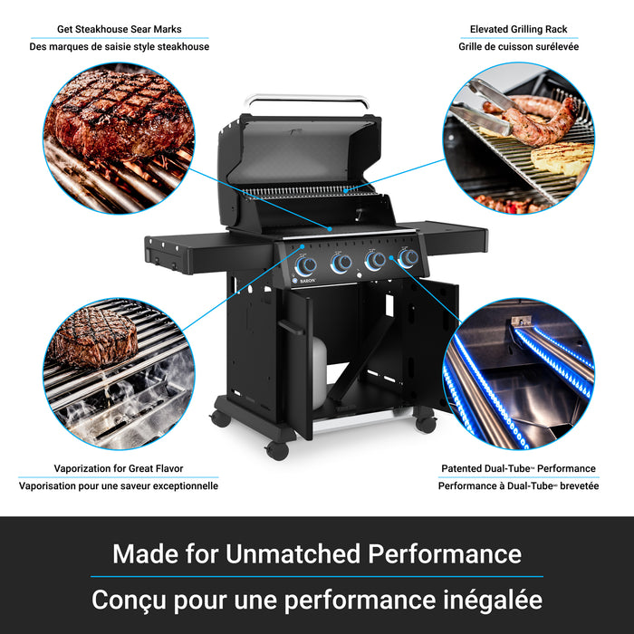 Broil King Baron 420 Pro Shadow 4-Burner 40,000-BTU Natural Gas BBQ - 674117 Grill