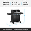 Broil King Baron 420 Pro Shadow 4-Burner 40,000-BTU Natural Gas BBQ - 674117 Grill | Broil King Baron 420 Pro Shadow 4-bruleurs 40 000 BTU Barbecue a gaz naturel - 674117