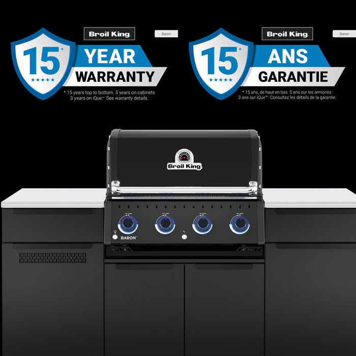 Broil King Baron 420i Shadow 4-Burner Built-In 40,000-BTU Propane Gas BBQ - 875814 Grill