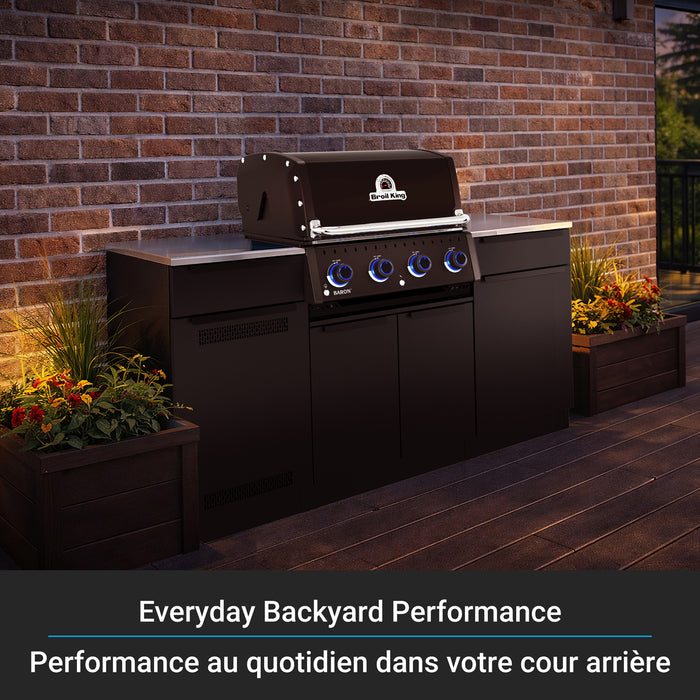 Broil King Baron 420i Shadow 4-Burner Built-In 40,000-BTU Propane Gas BBQ - 875814 Grill