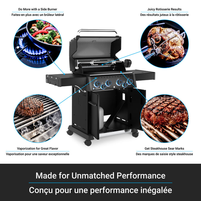 Broil King Baron 490 Pro Shadow 4-Burner 40,000-BTU Propane Gas BBQ - 674144 Grill