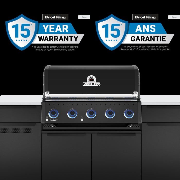 Broil King Baron 520i Shadow 4-Burner Built-In 45,000-BTU Propane Gas BBQ - 876814 Grill