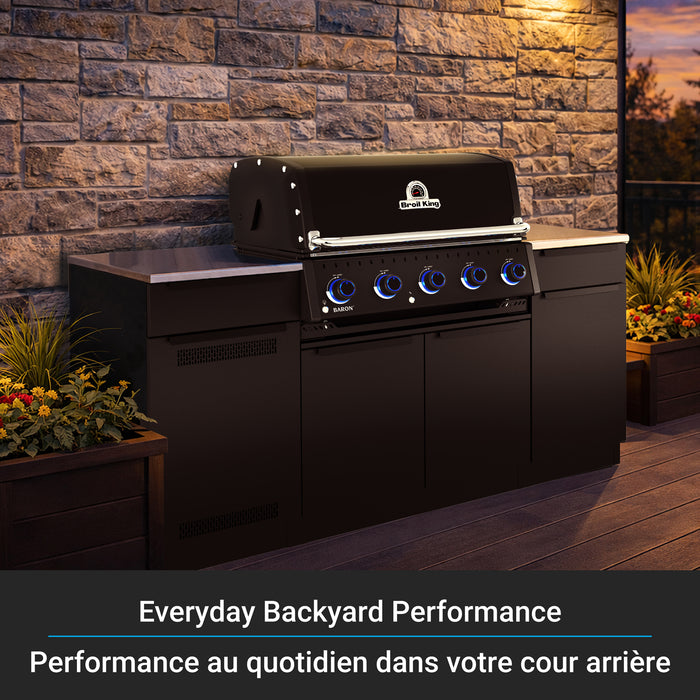 Broil King Baron 520i Shadow 4-Burner Built-In 45,000-BTU Natural Gas BBQ - 876817 Grill