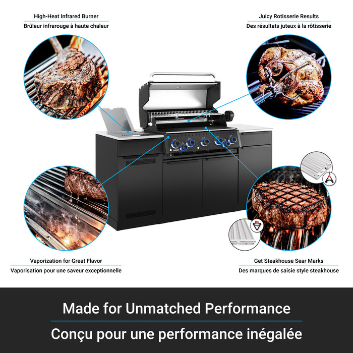 Broil King Baron 590i Shadow 5-Burner Built-In 45,000-BTU Propane Gas BBQ - 876844 Grill