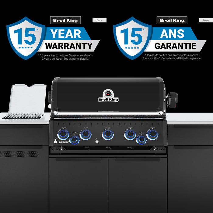 Broil King Baron 590i Shadow 5-Burner Built-In 45,000-BTU Natural Gas BBQ - 876847 Grill