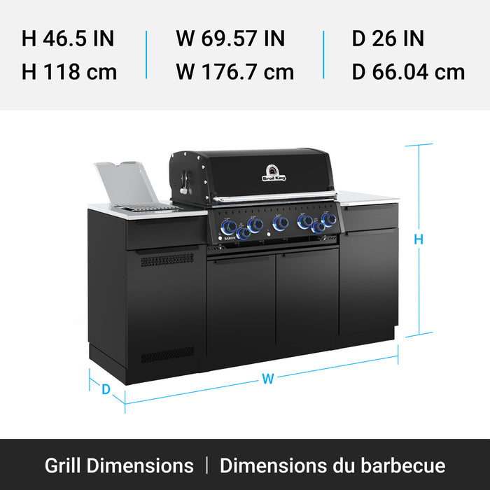 Broil King Baron 590i Shadow 5-Burner Built-In 45,000-BTU Natural Gas BBQ - 876847 Grill