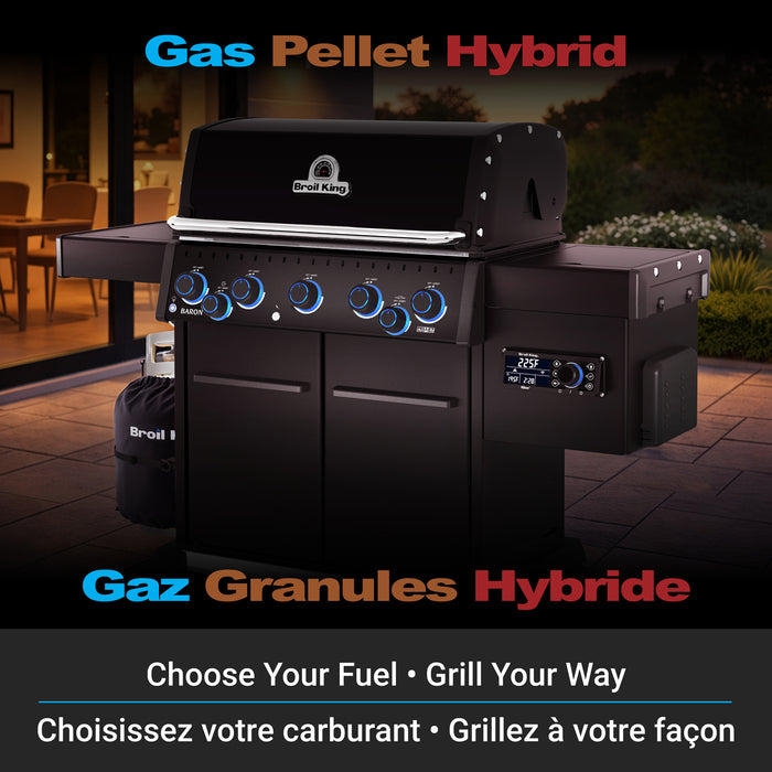 Broil King Baron 5-Burner Pellet Module Conversion Kit in Black Grill