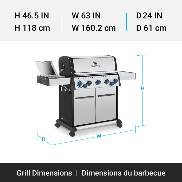 Broil King Baron S 490 Pro IR 4-Burner 40,000-BTU Propane Gas BBQ - 677344 Grill