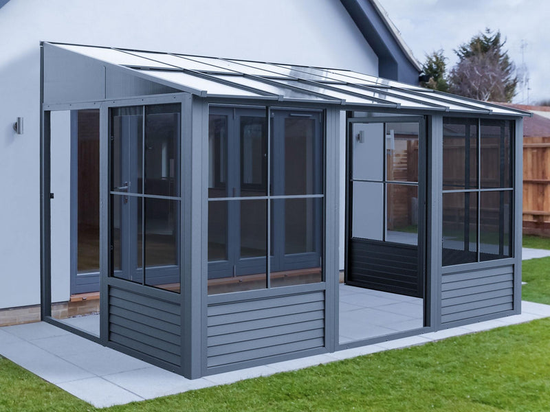 Gazebo Penguin Florence - Wall Mounted Solarium 10x16 Polycarbonate Roof