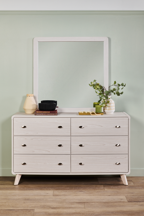 Cami Bedroom Dresser Mirror, Attachable/Wall Hanging - Grey Oak