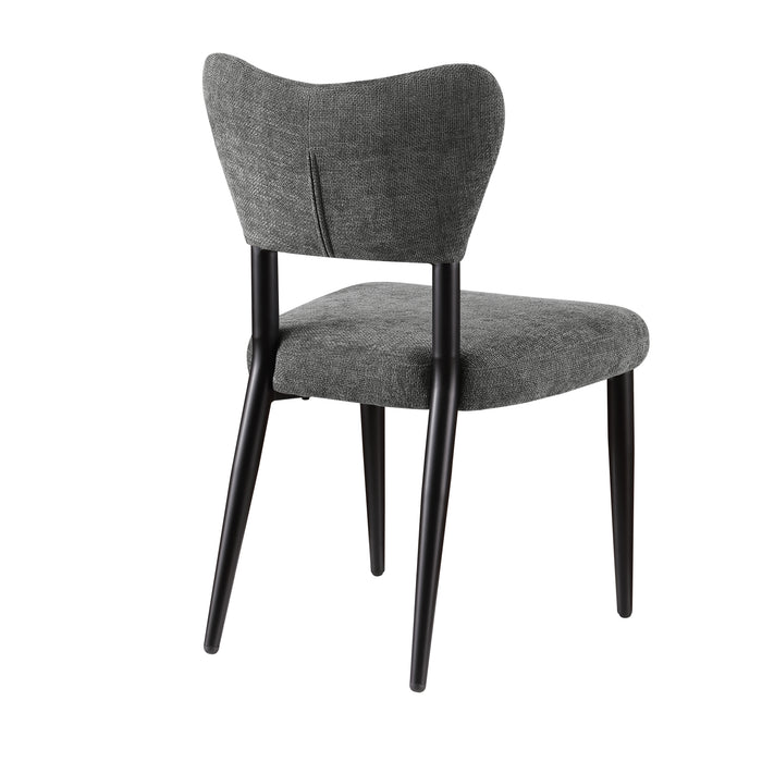 Kort & Co. Capri Dining Chair, Polyester Fabric, Metal – Charcoal