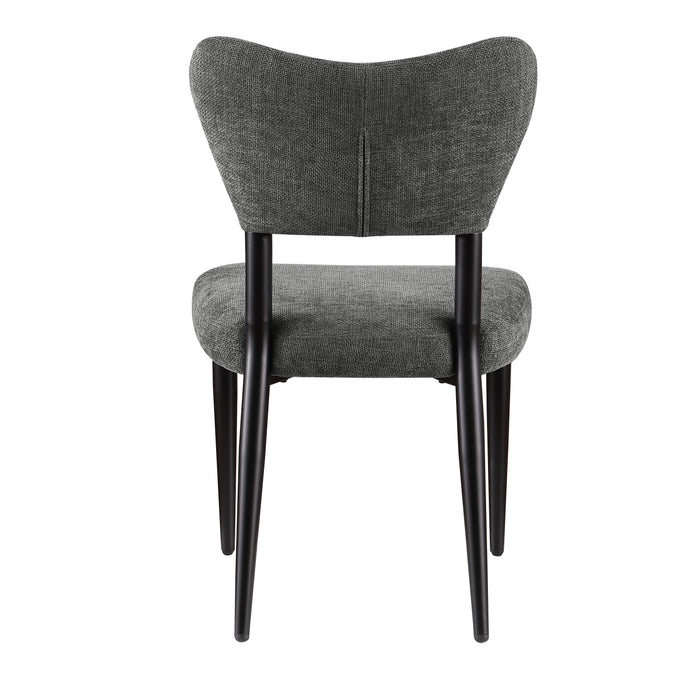 Kort & Co. Capri Dining Chair, Polyester Fabric, Metal – Charcoal