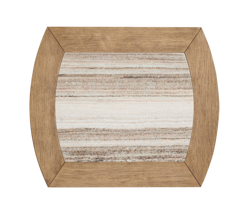 Caroline 22\" End Table  with Storage and Marble Top - Riverbend Beige 