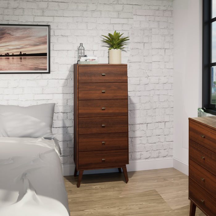 Milo Tall 6-Drawer Chest - Cherry