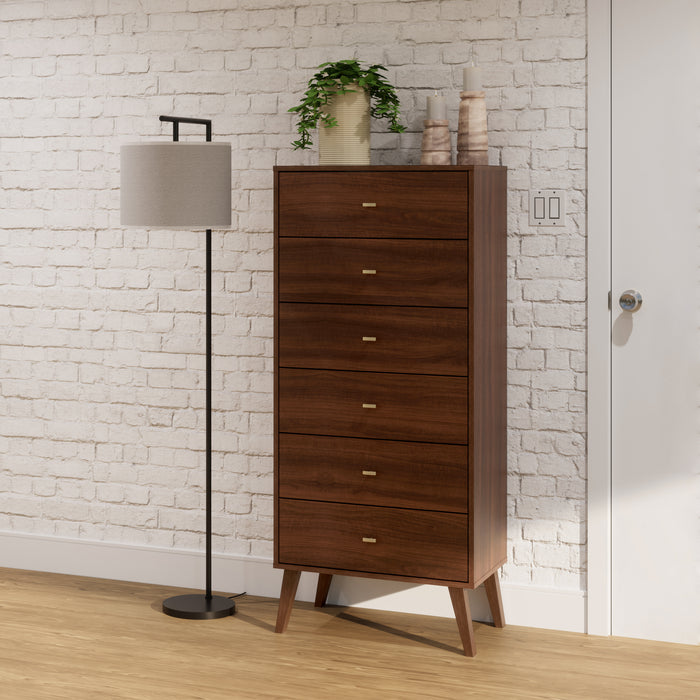 Milo Tall 6-Drawer Chest - Cherry