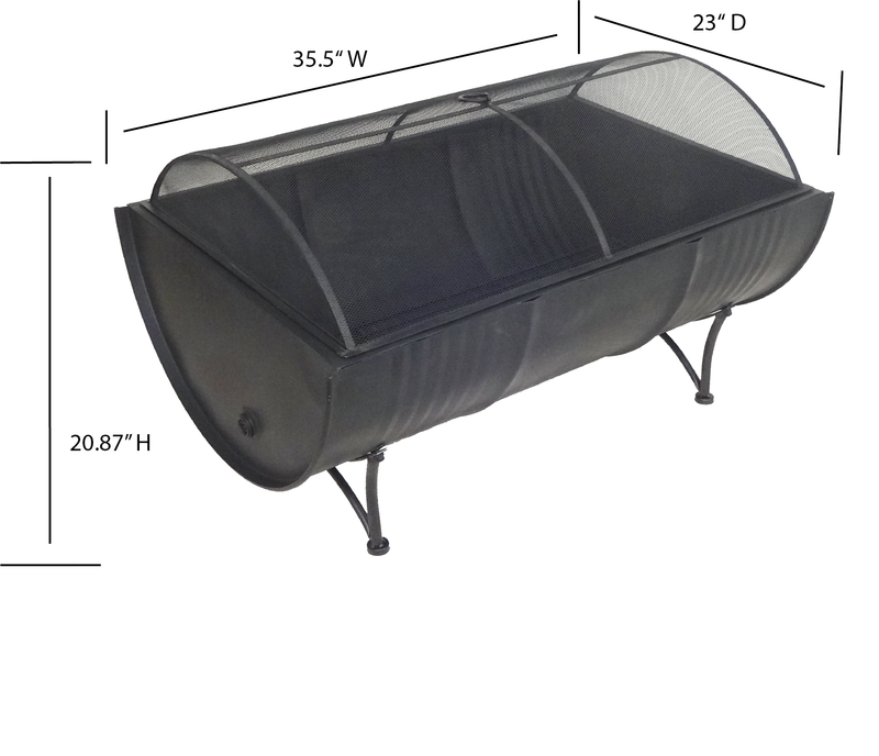 Deko Living 35\" Barrel Wood Burner Firepit 