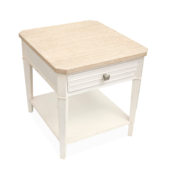 Collins 24\" Traditional End Table with Storage  - Sea Pearl & Driftwood