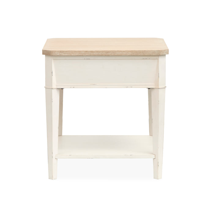 Collins 24\" Traditional End Table with Storage  - Sea Pearl & Driftwood