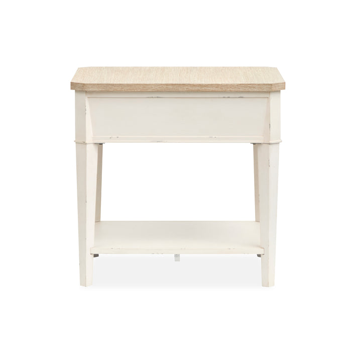 Collins 24\" Traditional End Table with Storage  - Sea Pearl & Driftwood