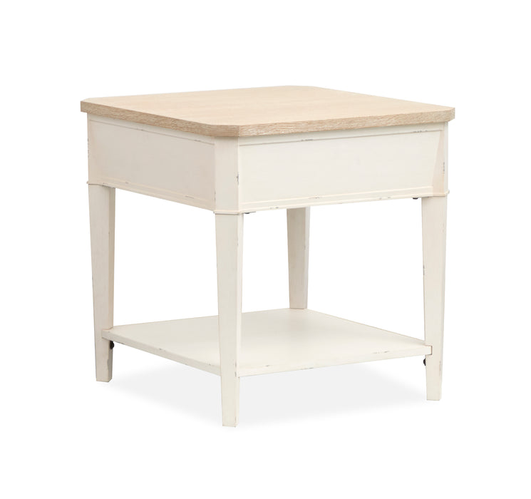 Collins 24\" Traditional End Table with Storage  - Sea Pearl & Driftwood