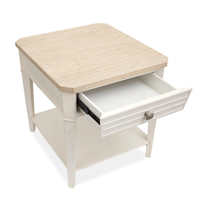 Collins 24\" Traditional End Table with Storage  - Sea Pearl & Driftwood