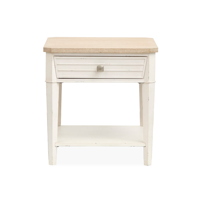 Collins 24\" Traditional End Table with Storage  - Sea Pearl & Driftwood
