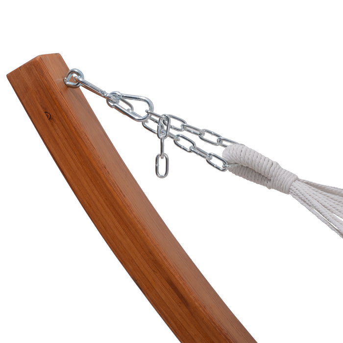 Deko Living Outdoor Cedar Wood Hammock - White