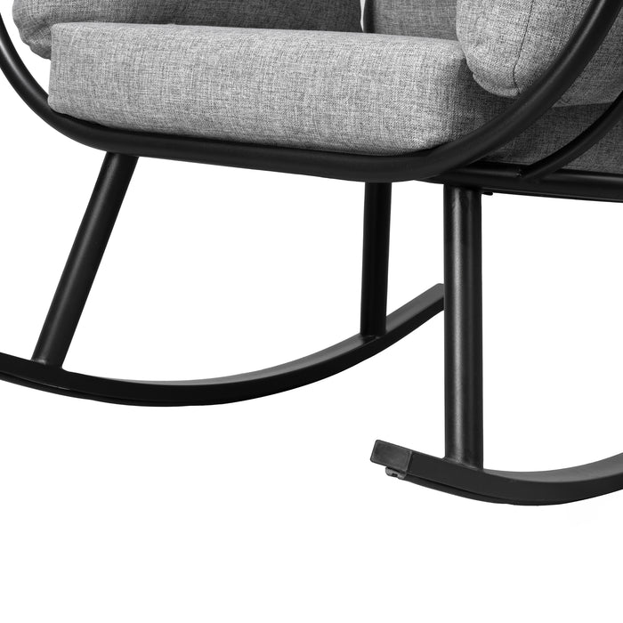Deko Living Outdoor Rocking Egg Chair with Canopy - Black