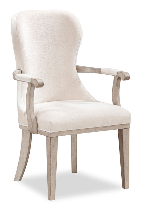 Corsa Dining Armchair - Light Grey and Ivory Felt