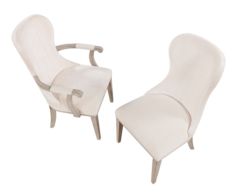 Corsa Dining Armchair - Light Grey and Ivory Felt