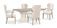 Corsa 5pc Dining Set with Table and 4 Chairs - Antique White Oak and Light Grey  