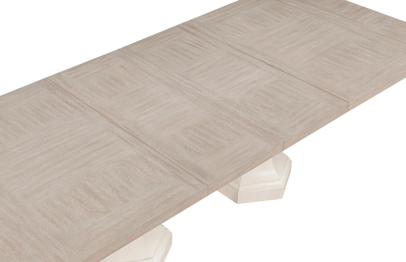 Corsa Rectangular Dining Table with Extension - Light Grey and Antique White Oak