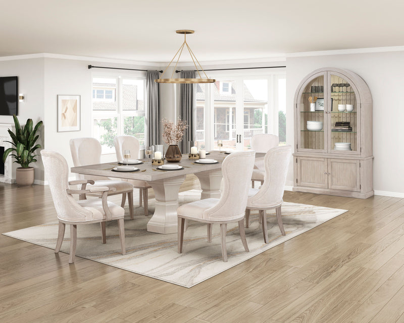 Corsa Rectangular Dining Table with Extension - Light Grey and Antique White Oak