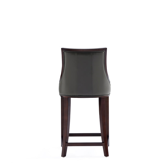 Manhattan Comfort Fifth Avenue Faux Leather Counter Height Barstool - Pebble Grey