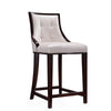 Manhattan Comfort Fifth Avenue 39.5\" Beech Wood Counter Height Barstool - White & Walnut