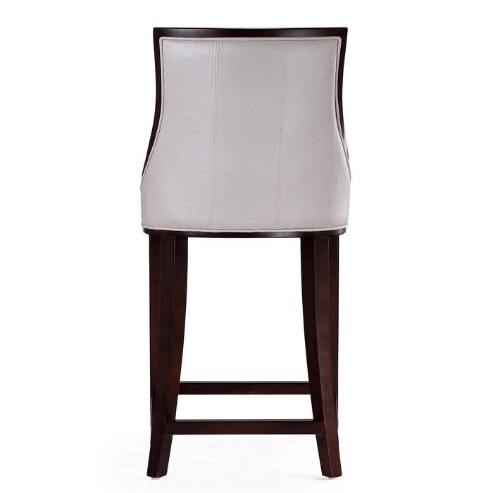 Manhattan Comfort Fifth Avenue 39.5\" Beech Wood Counter Height Barstool - White & Walnut