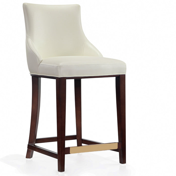 Manhattan Comfort Modern Shubert Leatherette Counter Height Barstool - Ivory
