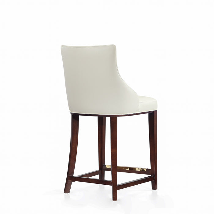 Manhattan Comfort Modern Shubert Leatherette Counter Height Barstool - Ivory