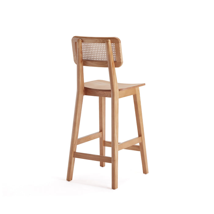 Manhattan Comfort Versailles Counter Height Barstool - Natural Cane