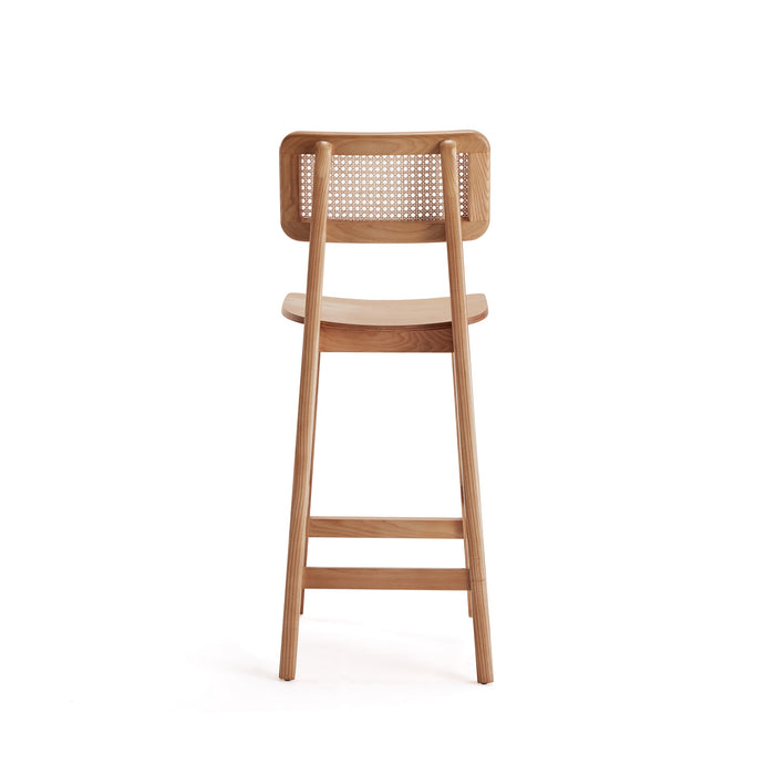 Manhattan Comfort Versailles Counter Height Barstool - Natural Cane