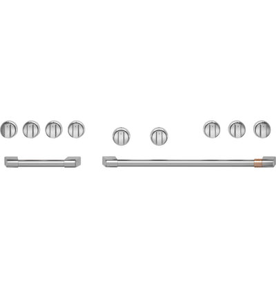 Café 48" Brushed Stainless Handle and Knob Kit for Pro Range and Rangetop - CXPR8HKPTSS|Trousse de poignées et de boutons Café acier inoxydable brossé de 48 po pour cuisinière et surface de cuisson professionnelles - CXPR8HKPTSS