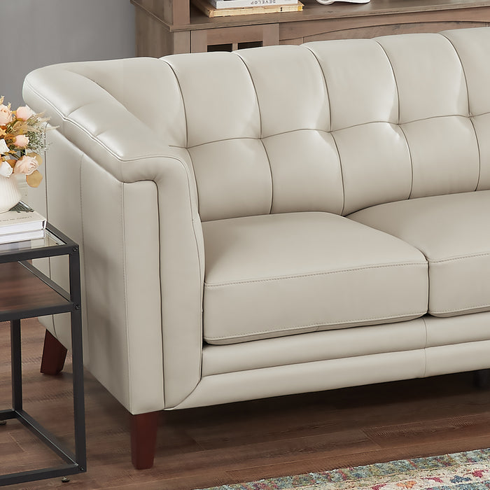 Hydeline Bodie Leather Sofa - Vanilla
