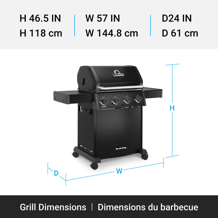 Broil King Crown 410 Shadow 4-Burner 40,000-BTU Propane Gas BBQ - 865054 Grill