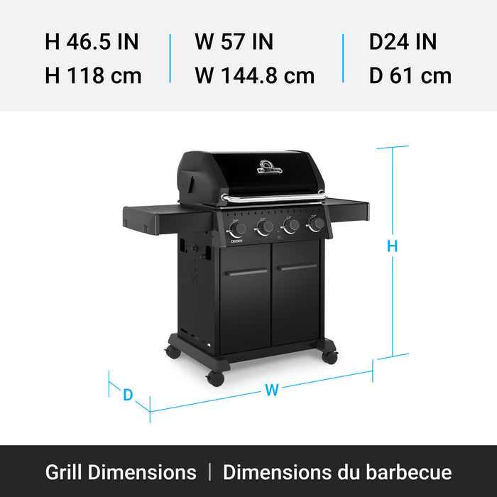 Broil King Crown 420 Shadow 4-Burner 40,000-BTU Natural Gas BBQ - 865157 Grill