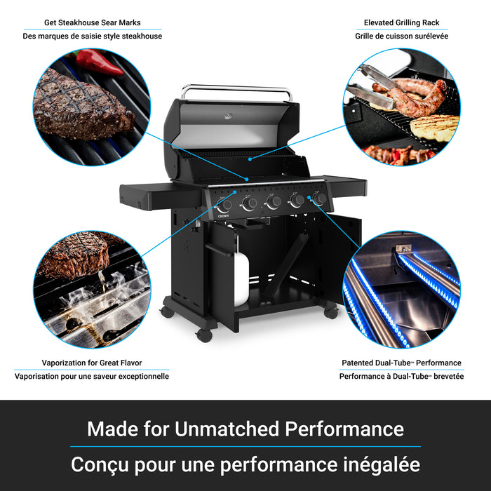 Broil King Crown 520 Shadow 5-Burner 45,000-BTU Natural Gas BBQ - 866157 Grill
