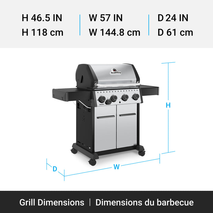 Broil King Crown S 440 4-Burner 40,000-BTU Natural Gas BBQ - 865367 Grill
